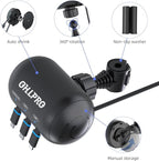 OHLPRO Retractable Backseat Car Charger [2 Pack], 3-in-1 Multi Car Charging Station with USB-C/USB-i/Micro-USB, 15W Fast Charging for iPhone, Samsung, Android, Headrest Mount for Uber Taxi Rideshare