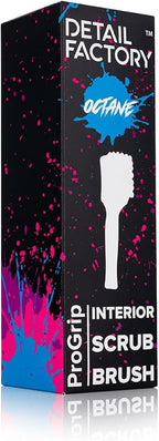 Detail Factory - ProGrip Interior Scrub Brush - Soft Bristles - Rubber Grip for Maximum Stability and Comfort - Curved Head Profile for Better Clearance - Octane Underglow
