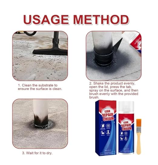 Leak Sealant Spray, Leak Repair Waterproof Sealant Sprays with Brush, Multi-Surface Leakrepair Indoor and Outdoor Waterproof Coating, Fast Drying, Easy to Apply