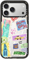 CASETiFY Impact iPhone 17 Pro Max Case [Slim/Compatible with Magsafe / 8.2 ft. 4X Military Grade Drop Protection] - Welcome to New York - Clear Black