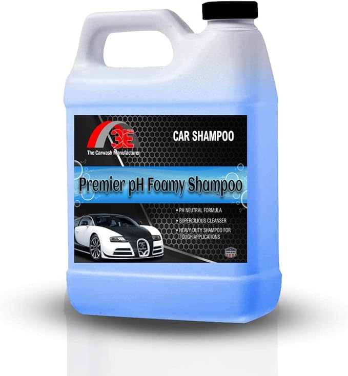 3E Blue Car Super Soap Highly Concentrated Shampoo Premier PH Foamy Car Wash Soap, Works with Foam Cannons, Foam Guns or Bucket Washes, Safe for Cars, Trucks, & More, Cherry Scent (64oz)