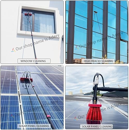 Telescopic Window Cleaning Brush Kit 3.6m-6m Adjustable Pole Water-Fed Soap Dispenser 35cm Brush Head Ideal for High Reach Window Cleaning Professional Equipment.