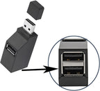 USB 2.0 Splitter,[2 Pack ] 3-Port USB 2.0 Hub High Speed Splitter, USB Splitter Adapter Portable for PC, Laptop -White Black