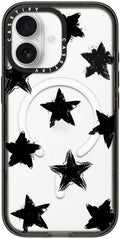 CASETiFY Impact iPhone 17 Case [Slim/Compatible with Magsafe / 8.2 ft. 4X Military Grade Drop Protection] - Star Marks - Clear Black