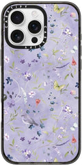 CASETiFY Impact Case for iPhone 16 Pro Max [8.2ft 4X Military Grade Drop Protection/Compatible with Magsafe] - Floral Reverie Purple - Clear Black