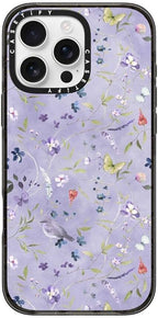CASETiFY Impact Case for iPhone 16 Pro Max [8.2ft 4X Military Grade Drop Protection/Compatible with Magsafe] - Floral Reverie Purple - Clear Black