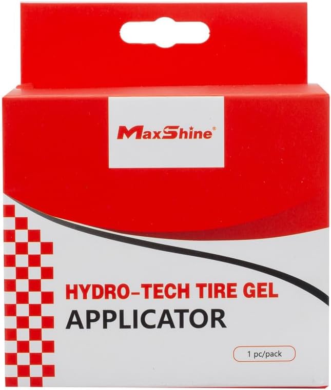 Maxshine Hydro-Tech Tire Foam Applicator Pad Waxing Sponge for Car Detailing, Black & Red (12 Pack)