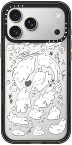 CASETiFY Impact iPhone 17 Pro Max Case [Slim/Compatible with Magsafe / 8.2 ft. 4X Military Grade Drop Protection] - Just Some Buns - Clear Black