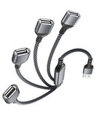 Elebase USB Splitter Y Cable 3.3FT,USB Charger Splitter 1 in 4 Out,Multi Port USBA Extension Split,Multiport 2/3/4 Out Data Charging Split Adapter for PC,TV,MacBook,Laptop