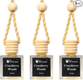 Gift Paradise® Cranberry Woods Car Air Freshener – Set of 3 (10 ml Each) | Long-Lasting Hanging Diffusers for Car & Home | Velvet Gift Bag Included | Holiday & Winter Fragrance