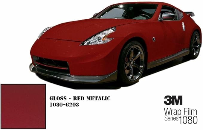3M Car Wrap Roll 2080 Gloss Red Metallic | G203 | (5ft x 8ft (40 Sq/ft)) | Automotive Vinyl Wrap for Cars - Car Interior Wrap & Exterior | w/Free Instawraps Pro Glove