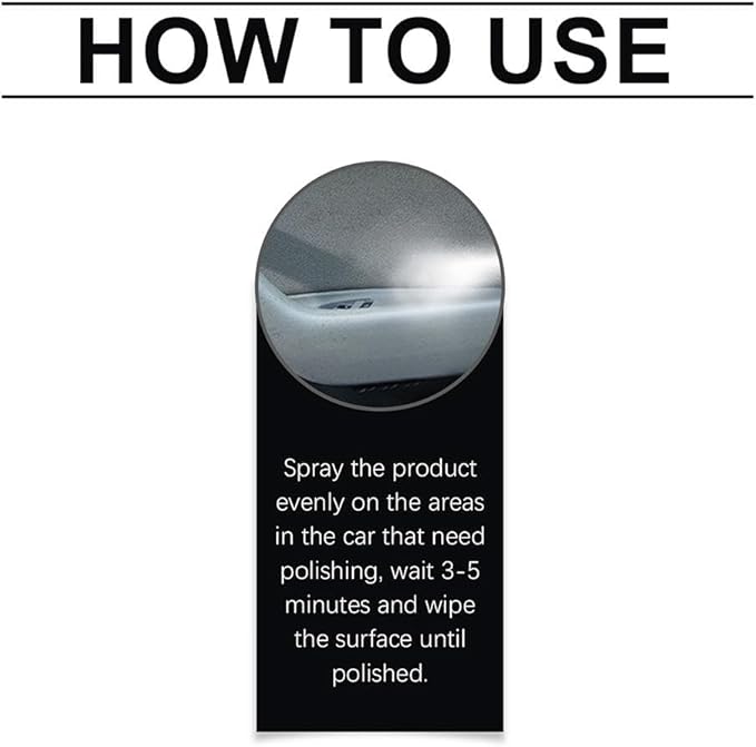Car Interior Cleaner, 100ml Car Interior Cleaner, Car Interior Polish Detailer and Cleaner, Long Lasting Super Shine Dressing and Car Interior Detailer Spray for Cleaning and Brightening
