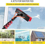 Teles Window Cleaning Pole with Hose Spray Kit - Ideal for Cleaning Outdoor Solar Panels & Windows, Extendable Reach, Durable & Lightweight Design