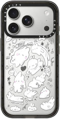 CASETiFY Impact iPhone 17 Pro Case [Slim/Compatible with Magsafe / 8.2 ft. 4X Military Grade Drop Protection] - Just Some Buns - Clear Black
