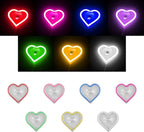 Car LED Ambient Light, Love Heart USB Vehicle Neon Lighting with Remote Control for Triangle or Back Window, Car Interior Accessories for Car, Bedroom, Party (Pink)