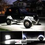 Nicoko 4Pods Pure White 72 LEDs SMD Chips 72w High Power Rock Lights Super Bright White Offroad Car Boat Underglow Lights IP68 Waterproof for Truck SUV UTV ATV RZR