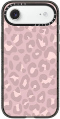 CASETiFY Impact iPhone Air Case [Slim/Compatible with Magsafe / 8.2 ft. 4X Military Grade Drop Protection] - Dusty Pink Leopard - Pale Petal - Clear Black