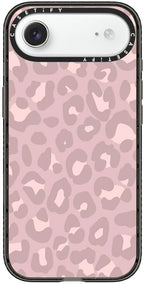 CASETiFY Impact iPhone Air Case [Slim/Compatible with Magsafe / 8.2 ft. 4X Military Grade Drop Protection] - Dusty Pink Leopard - Pale Petal - Clear Black