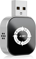 4 in 1 Wireless CarPlay Adapter with Screen Mirroring – Supports Apple CarPlay & Android Auto & AirPlay & MirrorLink, 2026 Upgraded screen mirroring dongle for car, USB-A/USB-C Connection, Plug & Play