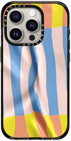 CASETiFY Impact iPhone 15 Pro Case [Slim/Compatible with Magsafe / 8.2 ft. 4X Military Grade Drop Protection] - Afternoon at Bondi - Clear Black