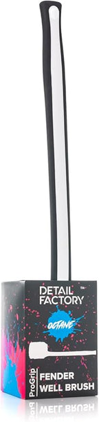 Detail Factory - Fender Well Brush - Ergonomic ProGrip Handle, Stiff Synthetic Bristles, Ergonomic Design, Clean Your Wheel Wells with Ease - Black Ice