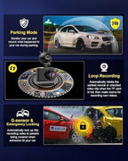 Dash Cam Front and Rear, 4K HD Dash Cam for Cars Built-in WiFi, Car Camera with Night Vision, 64GB Card, 170°Wide Angle, WDR, 3" IPS Screen, Loop Recording, G-Sensor, 24 H P Monitor (K9)