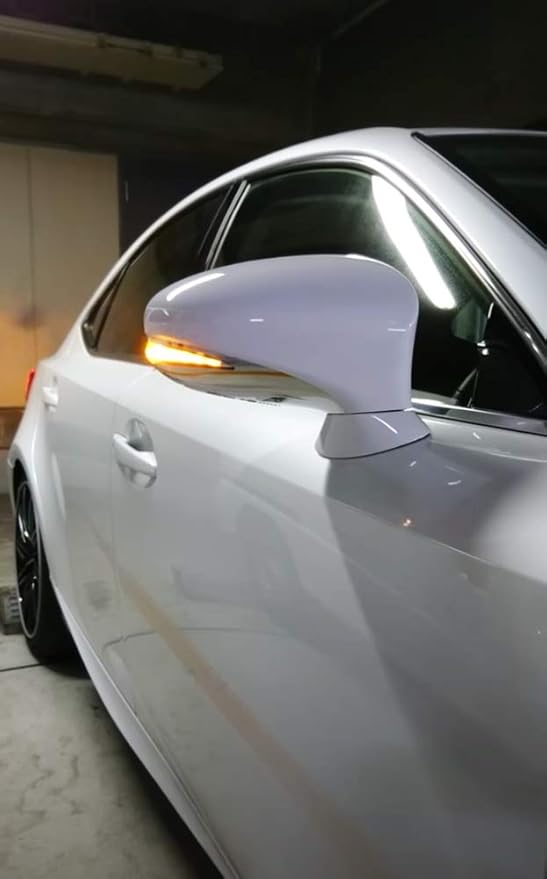 iJDMTOY Smoked Lens Dynamic Sequential Blink/Flow Full LED Outer Side Mirror Turn Signal Light Assembly Kit Compatible with Lexus is RC ES LS CT
