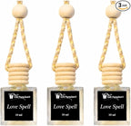Gift Paradise® Love Spell Car Air Freshener Set of 3 (10 ml Each), Hanging Diffuser with Velvet Pouch, Long-Lasting Romantic Floral Scent for Car, Closet & Home