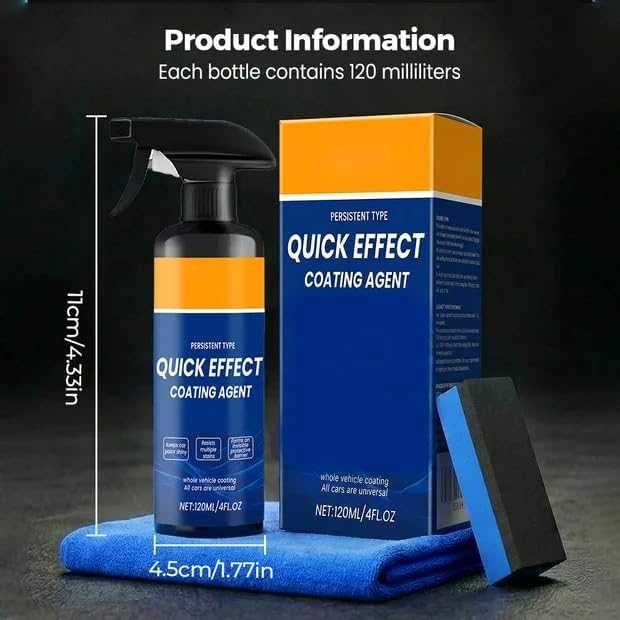 Quick Effect Coating Agent for Car, 2026 Upgraded Advanced Car Quick-acting Coating Agent Spray, Car Paint Wash Spray for Shine and Protection (1 Pcs)