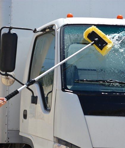 CARCAREZ 10" Car Wash Brush Head with Soft Bristle for Auto RV Truck Boat Camper Exterior Washing Cleaning, Yellow (1, 10" PRO MAX)