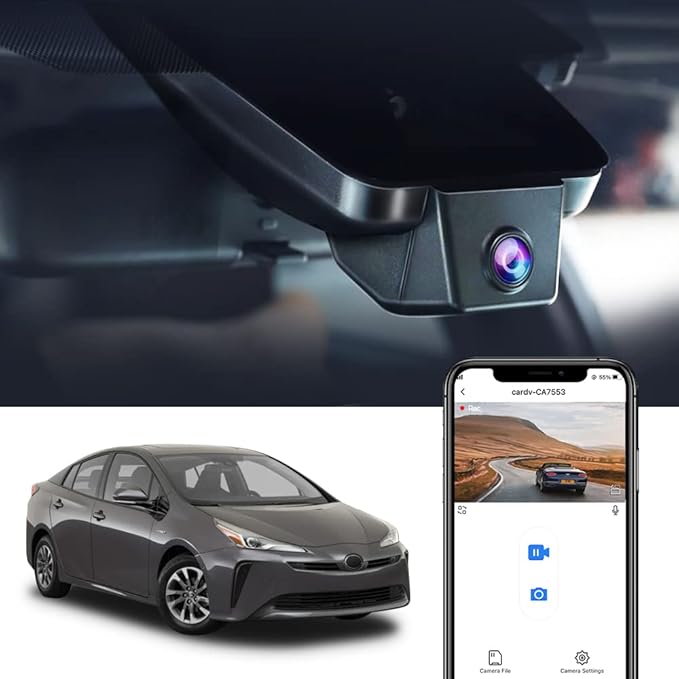 Fitcamx 4K Dash Cam Suitable for Toyota Prius 2018-2022 (Part No#86466-47021) Gen4/XW50, Integrated OEM Look, UHD 2160P Video, Built-in WiFi & APP, Loop Recording, G-Sensor, Plug & Play, 64GB Card