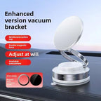 Upgraded adjustable vacuum magnetic car phone holder, strongest suction cup phone holder, 360° foldable car holder, suitable for cars/mirrors/smooth surface, compatible with iPhone and Android (White)