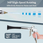 Car Cleaning Gun with Microfiber Cleaning Cloth Car Detailing Brush，High Pressure Air Blow Gun with 2 Set Nozzle, Interior Car Cleaning for Vehicle Upholstery Carpet Seat
