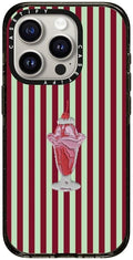 CASETiFY Impact iPhone 15 Pro Case [Slim/Compatible with Magsafe / 8.2 ft. 4X Military Grade Drop Protection] - Stripy Sundae - Clear Black