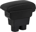 AULPHIKE Compatible with Nissan Versa Armrest 2007-2011 Car Center Console Organizer Armrests Double Layer Storage with 3 USB（Black）