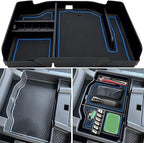 JOJOMARK Center Console Organizer fits for Dodge RAM 2025 2024 2023 2022 2021 2020 2019 1500 2500 3500 Accessories Interior Storage Box Armrest Storage Tray(Blue)
