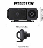 High Intelligent 2 in 1 Auto Rotating Car Charger Cell Phone/Pad Holder, One-Touch Rotatable Car Vent Mount for Smartphone/Pad/Foldable Phone (Black)