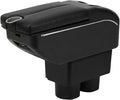 AULPHIKE Compatible with Nissan Versa Armrest 2007-2011 Car Center Console Organizer Armrests Double Door Storage with USB Ports（Carbon Fiber Style）