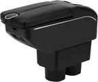 AULPHIKE Compatible with Nissan Versa Armrest 2007-2011 Car Center Console Organizer Armrests Double Door Storage with USB Ports（Carbon Fiber Style）