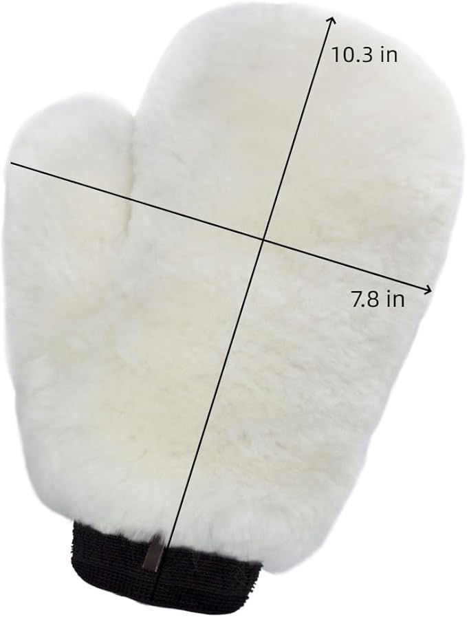 Gracefur Ultra-Soft Car Wash Mitt Lambswool Wash Mitt with Thumb, Scratch-Free Sheepskin Wash Mitt Extra Large Cleaning Gloves for Cars, Trucks, SUVs, Motorcycles Detailing