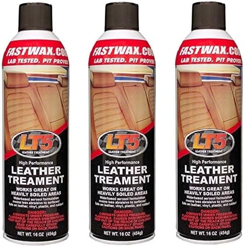 RGS Labs LT5 Leather Treatment (3 Pack, 16 oz Each) | All-in-One Leather & Vinyl Cleaner and Conditioner | High-Cling Foam Spray | Cleans, Softens & Preserves Interior Surfaces