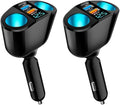 5 Port Cigarette Lighter Splitter,QC3.0&PD 20W Super Fast Car Charger with Dual Cigarette Lighter Plug with LED Voltmeter Compatible with iPhone 15 Pro iPad Dash Cam GPS (PD+QC+2.4A) 2Pcs