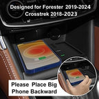 Wireless Charger for Subaru Forester 2024 2023 2019 2020 2021 2022,for Subaru Crosstrek Accessories 2018-2023,for Subaru Impreza 2017-2023 Center Console Organizer Wireless Charging