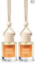 2 Long-Lasting Fragrance Air Freshener - Car or Small Room Hanging Freshener - Phthalate Free Fragrance (Mango & Coconut)