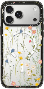 CASETiFY Impact iPhone 17 Pro Max Case [Slim/Compatible with Magsafe / 8.2 ft. 4X Military Grade Drop Protection] - Dreamy Floral Pattern - Clear Black