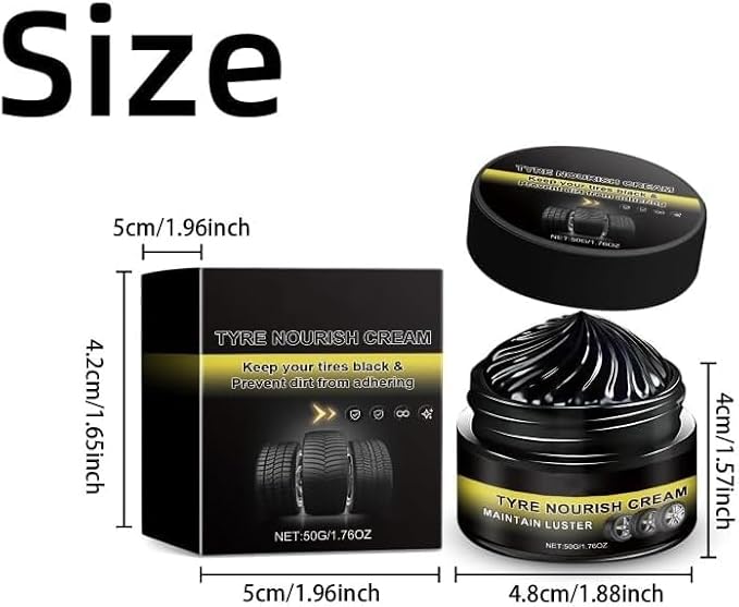 Tyre Nourish Cream, UV Protection and Waterproof Powerful Wheel Cleaning Refurbish Wax, 2026 New Tyre Nourish Cream Maintain Luster, Long-Lasting Tire Shine Gelfor for Car Tires (3PC)