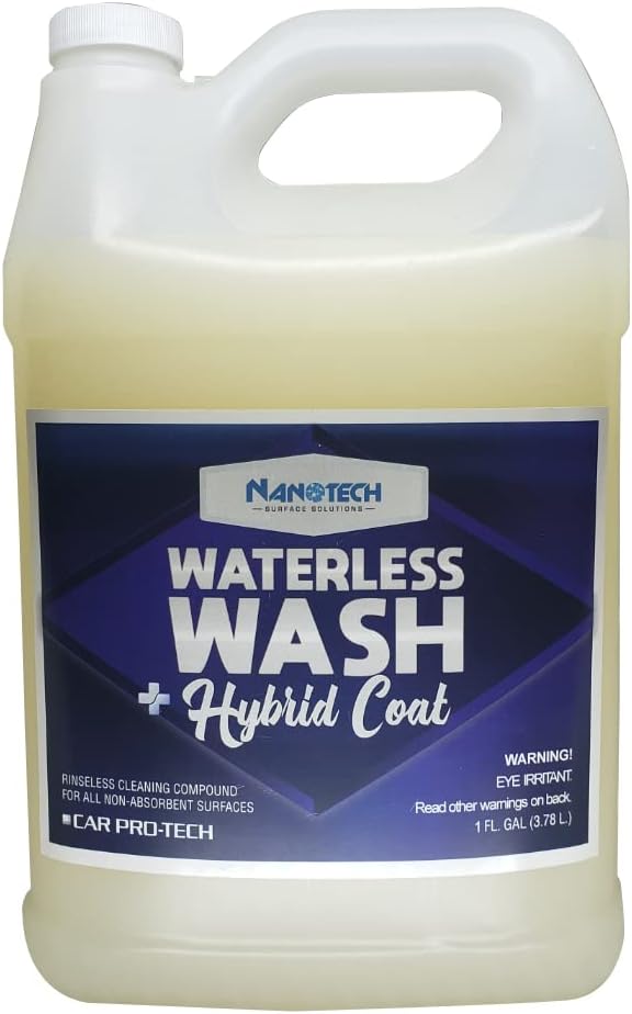 Nanotech Surface Solutions Nanotech Waterless Car Wash & Hybrid Coat- Rinse Less Car Wash Ceramic Spray- No Soap or Water Needed- Glossy Slick Finish- Paint Sealant Detailing (1 Gallon)