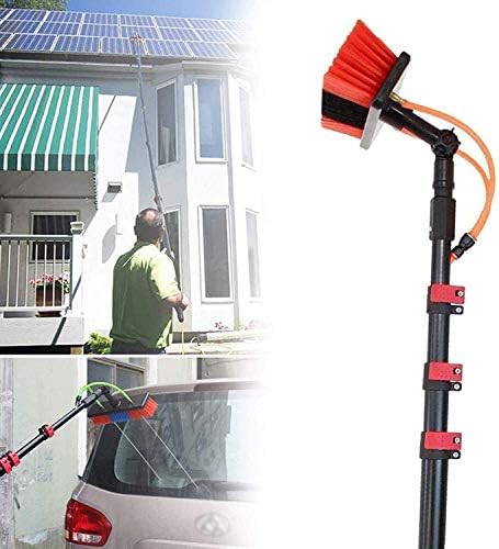 Adjustable Water Fed Window Cleaning Brush 3.6M-11M Pole, Ideal for Caravans, Trucks, Campers & Buses - Efficient 36Ft Car Wash Tool for Spotless Results