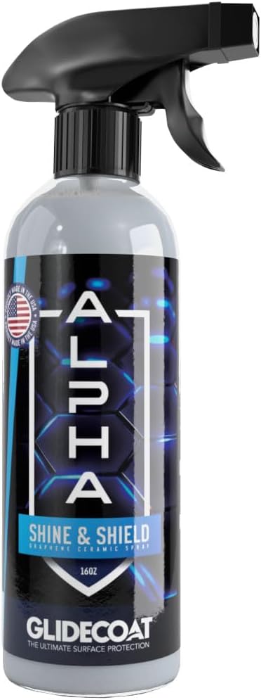 Glidecoat ALPHA Shine & Shield Graphene Ceramic Spray - 16oz - Graphene-infused Spray Sealant for Cars, Boats, RVs and Motorcycles - Up to 12 Months UV Protection, Gloss, and Hydrophobics