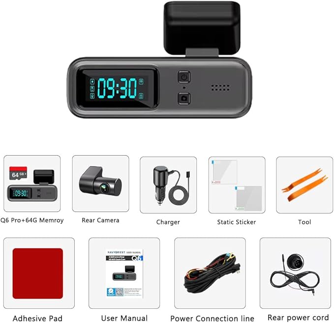 TOPOPFIRES Dash Cam Front and Rear,4K 60fps +1080P Dashcam,Dual Lens Dashcams for Cars with WiFi, Night Vision, 24H Parking Monitor, Loop Recording, G-Sensor, WiFi App Support,64GB Card Included